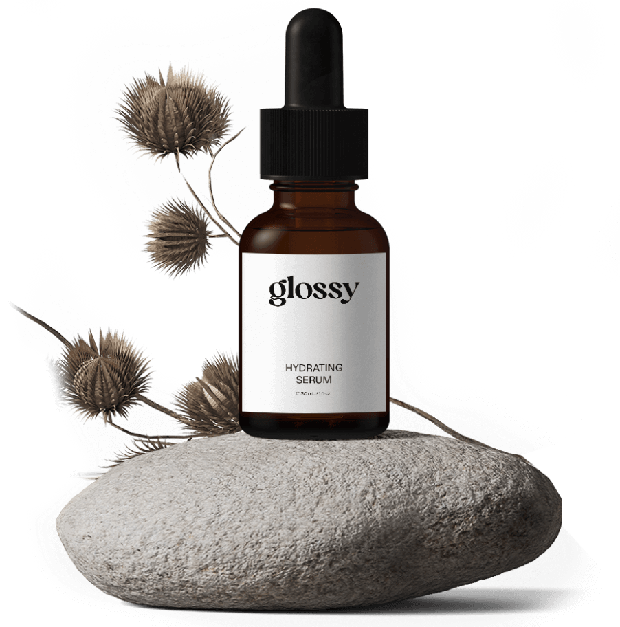 Hydrating Serum bottle on stone